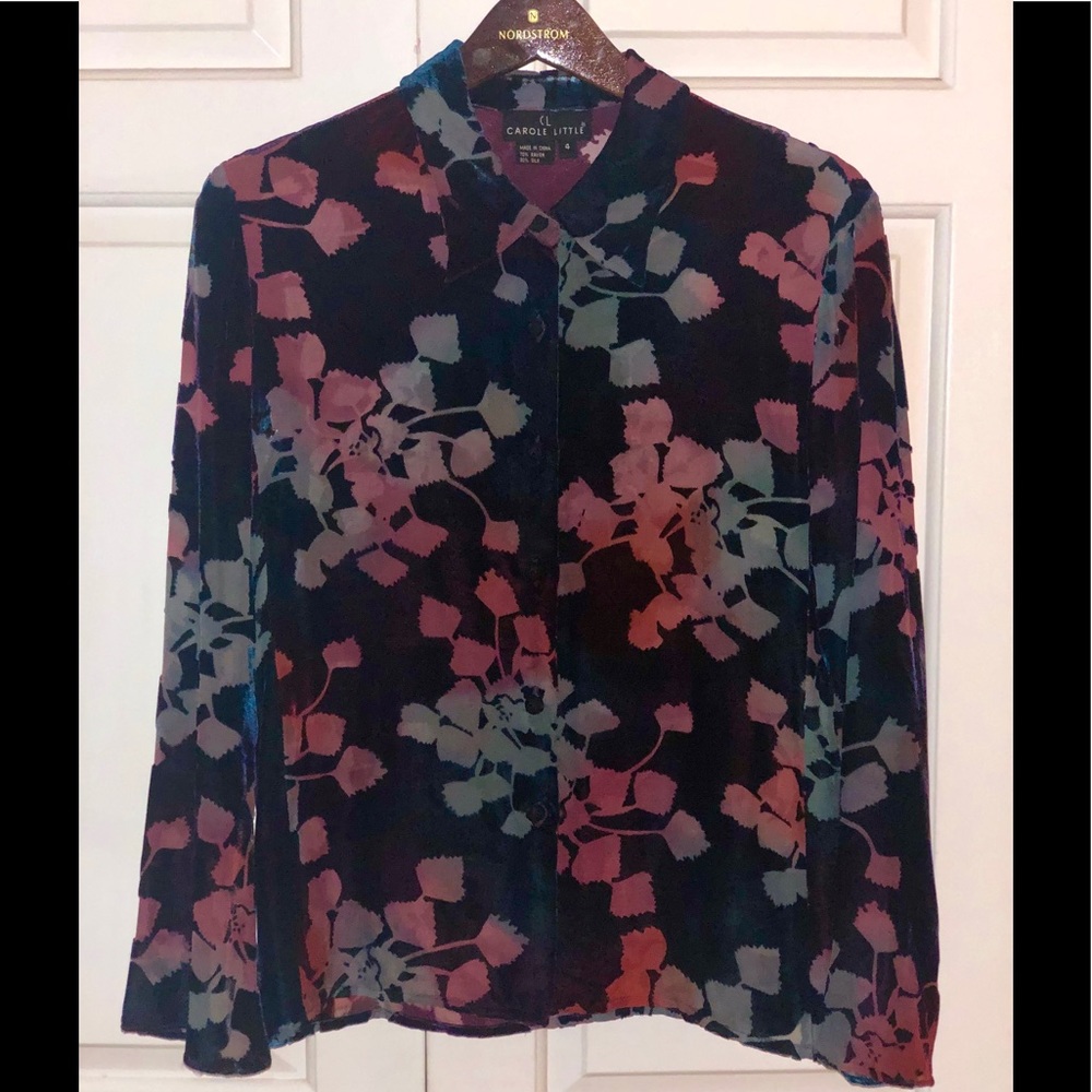 CAROLE LITTLE SILK PRINTED BLOUSE